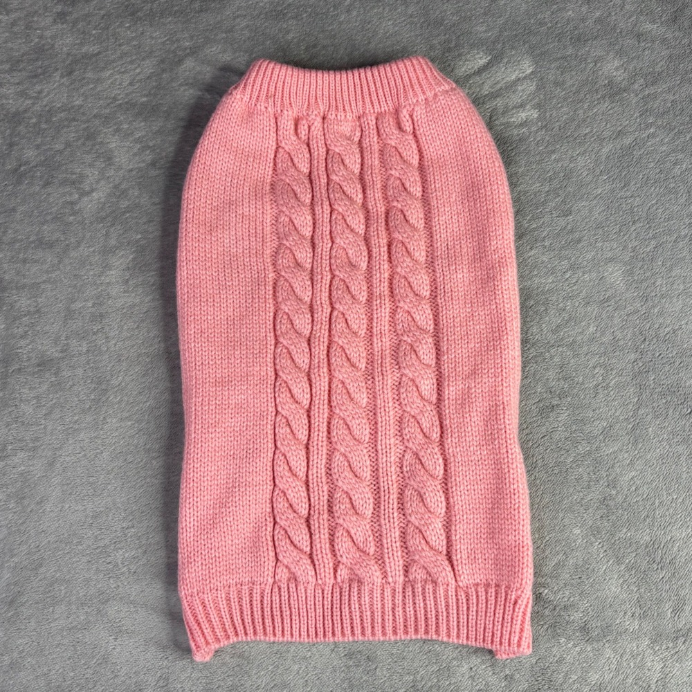 Frisco Cable Knitted Dog Sweater Medium Light Pink Classic Pet Apparel 144260
